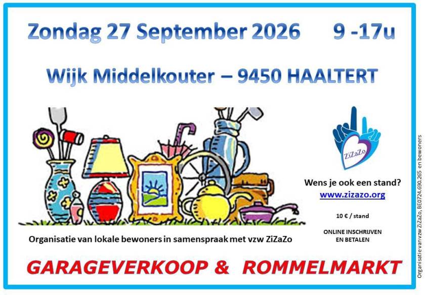 Garageverkoop & Rommelmarkt Middenkouter Haaltert op 27 september 2026