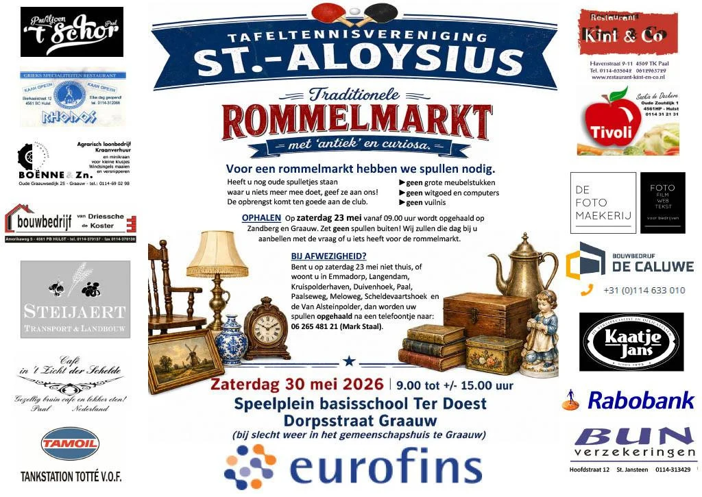 Rommelmarkt Graauw – 30 mei 2026