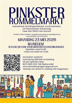 Rommelmarkt Wijnegem op 25 mei 2026