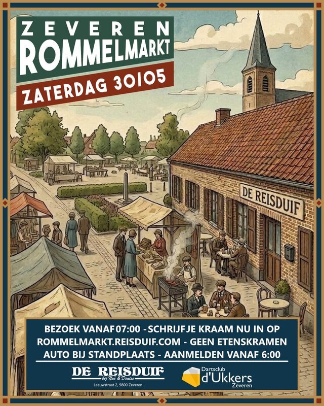 Rommelmarkt Zeveren – 30 mei 2026