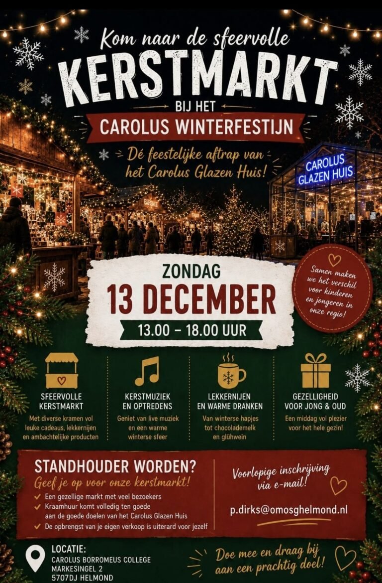 Kerstmarkt Carolus Winterfestijn in Helmond – 13 december 2026