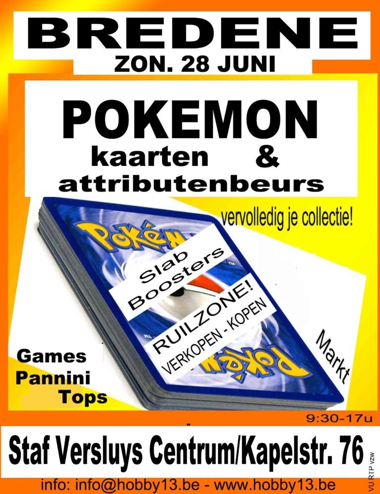 Pokémonkaartenbeurs in Bredene – 28 juni 2026