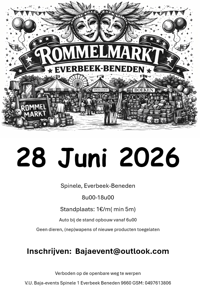 Rommelmarkt Everbeek-Beneden in Everbeek – 28 juni 2026