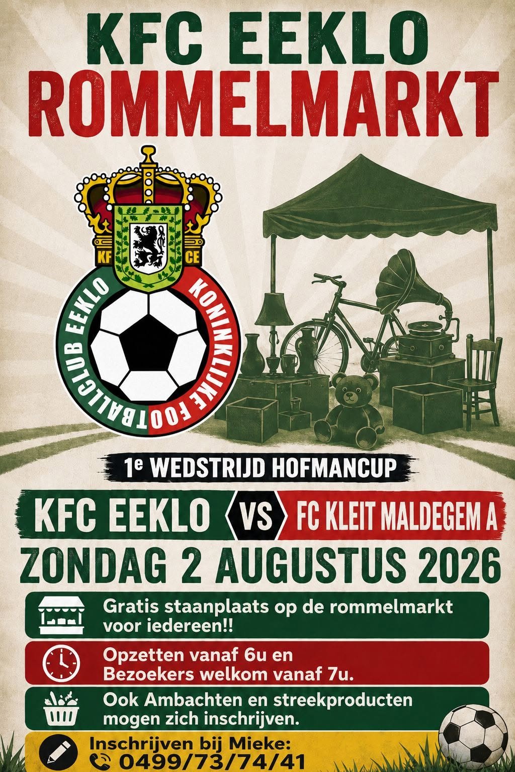 Rommelmarkt KFC Eeklo in Eeklo – 2 augustus 2026