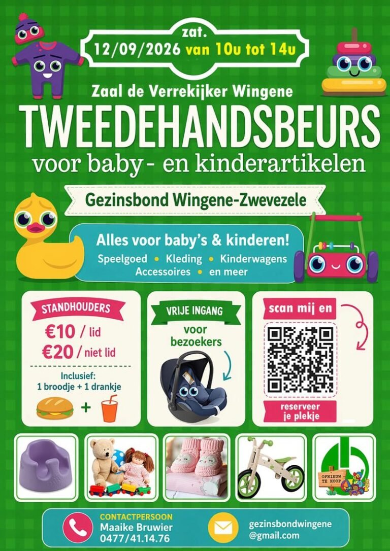Tweedehandsbeurs voor Kinderartikelen Wingene – 12 september 2026
