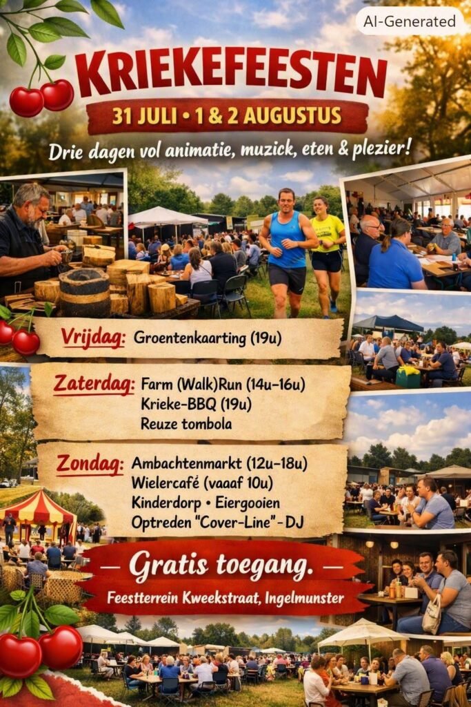 Kriekefeesten in Ingelmunster – 31 juli t/m 2 augustus 2026