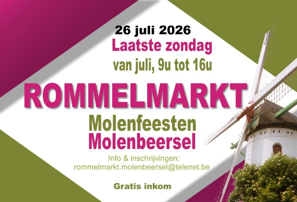 Rommelmarkt Molenfeesten Molenbeersel – 26 juli 2026
