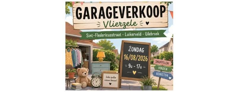 Garageverkoop Vlierzele – 16 augustus 2026