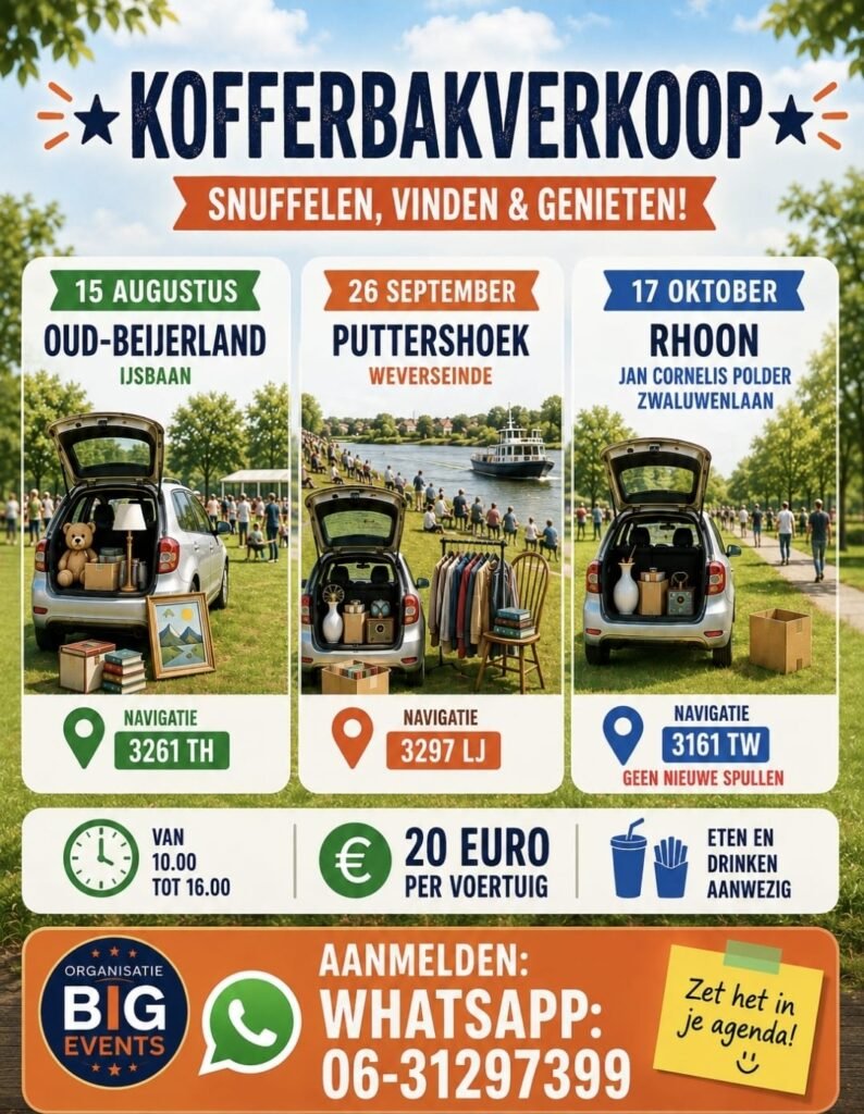 Kofferbakverkoop in Puttershoek – 26 september 2026